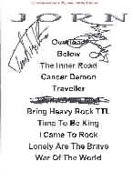 Setlist Jorn