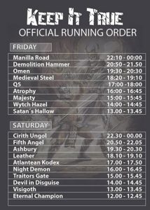 Keep It True XX 2017 - Running Order