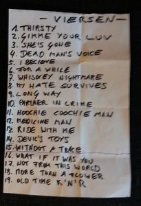 The New Roses in Viersen Setlist der Band