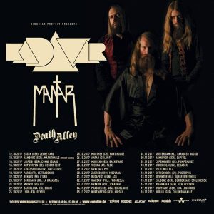 Kadavar / Mantar / Death Alley Tour Herbst 2017 Plakat 