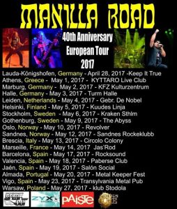 Manilla Road 40th Anniversary European Tour 2017