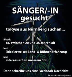 toRyse suchen Sänger/in