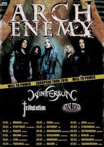 Arch Enemy "Will To Power" European Tour 2018 - Plakat