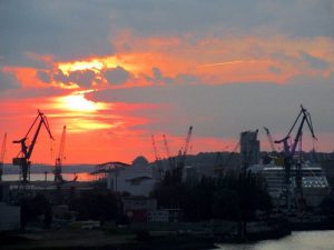 Sonnenuntergang in Hamburg