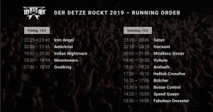 Der Detze Rockt 2019 Running Order