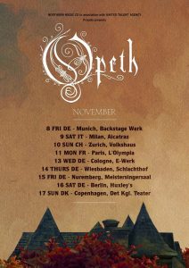 Opeth Tour November 2019