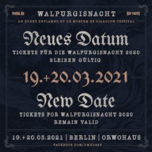 Walpurgisnacht - neuer Termin 2021