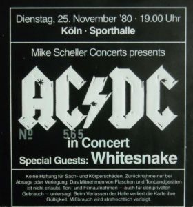 AC/DC und Whitesnake, Köln 1980