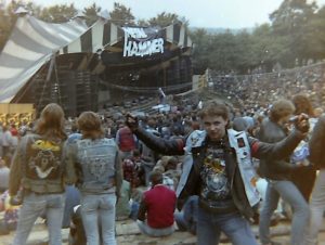 Wilhelm 1985 beim ersten Metal Hammer-Festival auf der Loreley