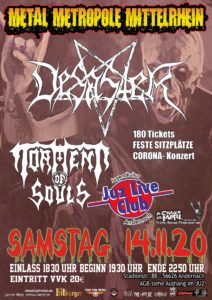 Desaster +Torment Of Souls - Corona-Konzert Andernach 14.11.2020