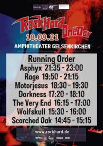 Rock Hard One Day 2021 - Running Order