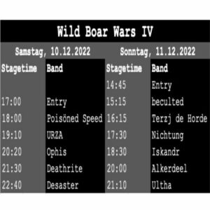 Wild Boar Wars IV Running Order