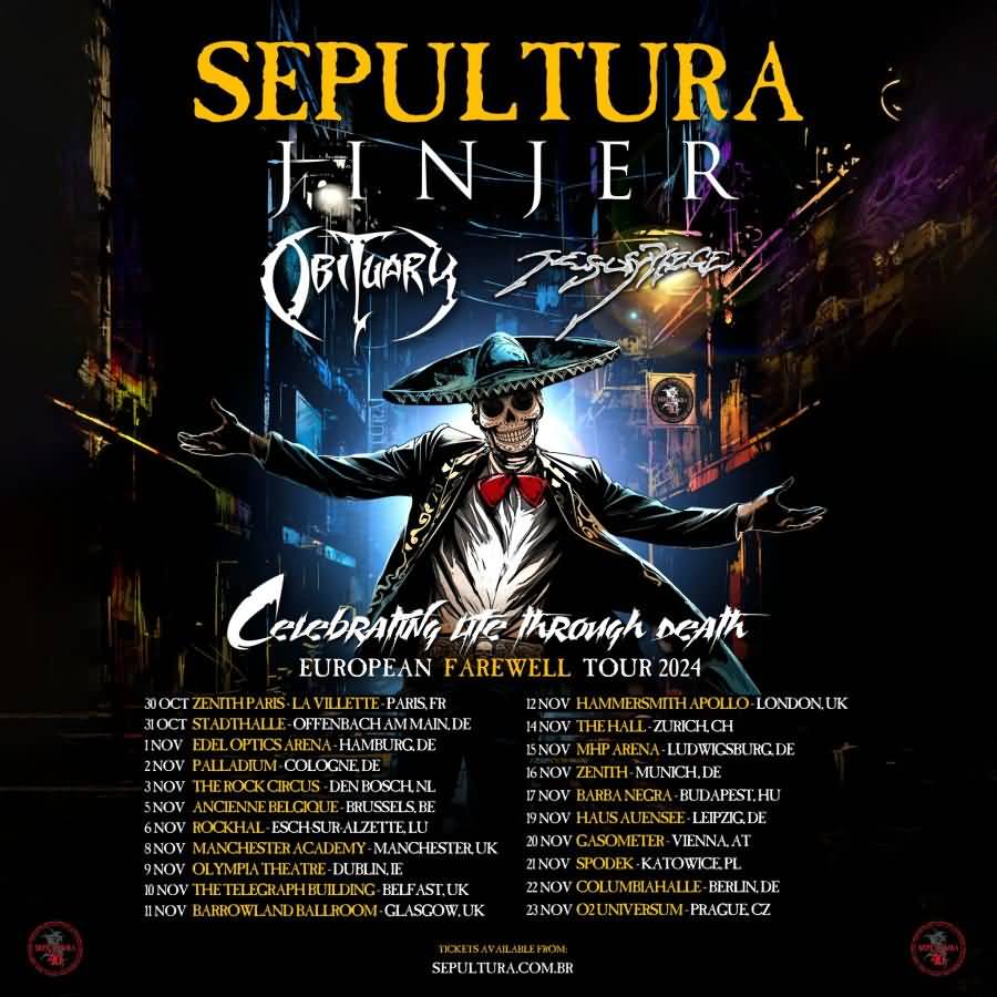 Sepultura Bandauflösung / European Farewell Tour 2024 / Support Jinjer